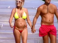 Mature woman in bikini with big tits