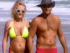 Mature woman in bikini with big tits