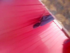 Chubby latin woman spied in pool cabin