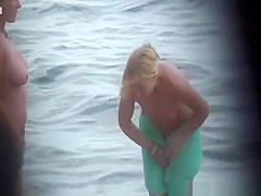 Nudist women in the sea