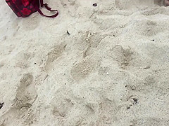 Naked pussy of a beach girl