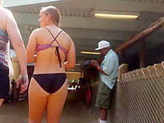 Hot teen girl at the water slide