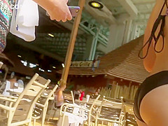 Hot teen girl at the water slide