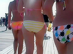 Following a teen girl with a hot little ass
