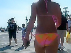 Following a teen girl with a hot little ass