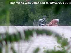 Doggy style fuck caught on the beach