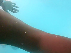 Bubble butt filmed under water