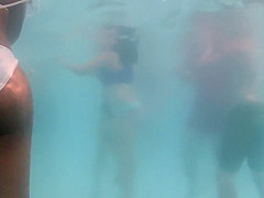 Bubble butt filmed under water