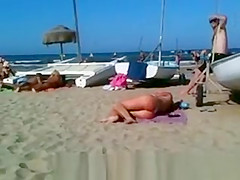 Perfect Topless Blonde Ass on the Beach