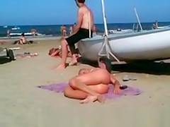 Perfect Topless Blonde Ass on the Beach