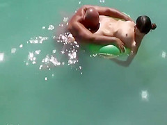 Floating and licking girlfriend's pussy