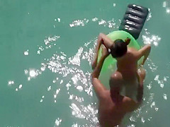 Floating and licking girlfriend's pussy
