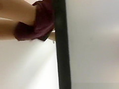 Woman with small bush pussy spied