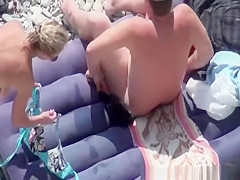 Nude woman plays with cock