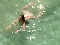 Naked girl chilling in the warm water