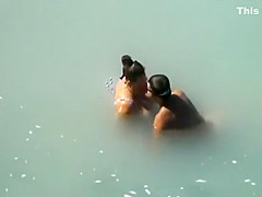 Chubby girl fucked in the water
