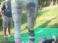 Blowjob out on a small beach