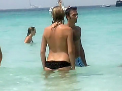 Guy can't stop starring at her boobs