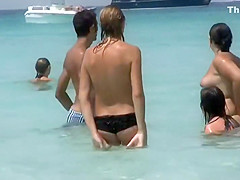 Guy can't stop starring at her boobs