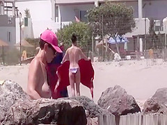 Nude women in nudist beach
