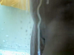 Hot ass babe in shower cabin