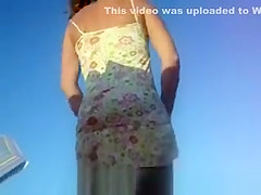 Change panties at beach