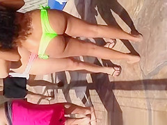 Fat ass in green bikini