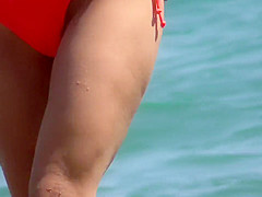 Spying anal sex attempt at beach