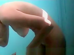 Showering after beach.