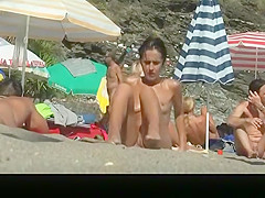 Naked woman at the nudist beach