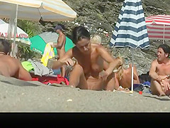 Naked woman at the nudist beach