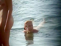 Nudist mother and daughter get voyeured