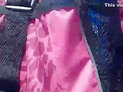 Following a cute teen girl to the beach