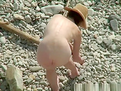 Nude wife and husband secretly filmed in beach