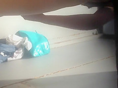 Hot young babe changing in a beach cabin