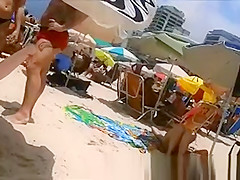 Sexy girls in bikini at beach