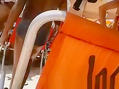 Sexy girls in bikini at beach