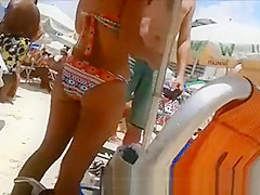 Sexy girls in bikini at beach