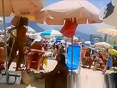 Sexy girls in bikini at beach