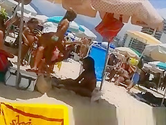 Sexy girls in bikini at beach