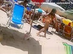 Sexy girls in bikini at beach