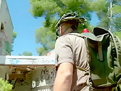 Skinny girl gets sex outdoor