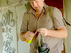 Skinny girl gets sex outdoor