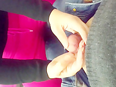 Bbw gf loves to play and flash my cock cfnm