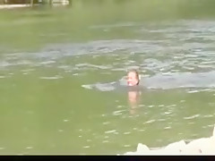 Nude beach - hot college girl river