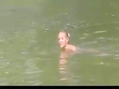 Nude beach - hot college girl river