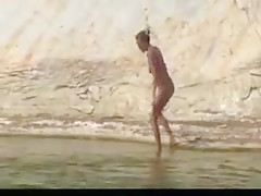 Nude beach - hot college girl river