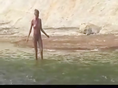 Nude beach - hot college girl river