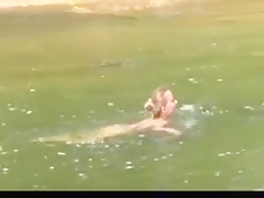 Nude beach - hot college girl river