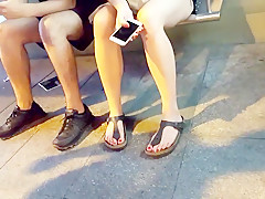 Smoking fr s sexy legs  feets and hot red toes